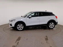 Audi Q2 30 TDI admired in GLETSCHERWEISS METALLIC