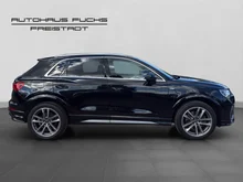 Audi Q3 e-tron 45 TFSI e S line exterieur in Mythosschwarz Metallic