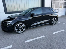 Audi A3 Sportback 35 TDI S line exterieur in 0E Mythosschwarz Metallic