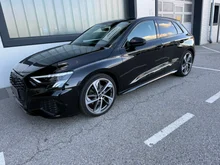 Audi A3 Sportback 35 TDI S line exterieur in 0E Mythosschwarz Metallic
