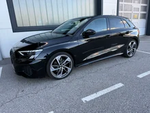 Audi A3 Sportback 35 TDI S line exterieur in 0E Mythosschwarz Metallic